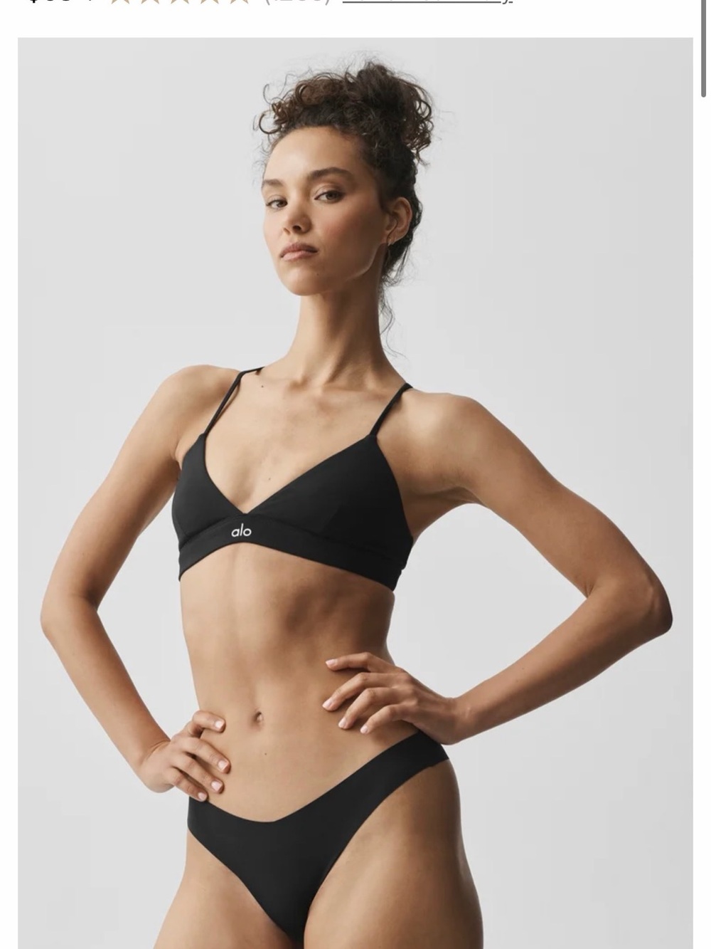 ALO Yoga Black Triangle Bralette with Thin Straps